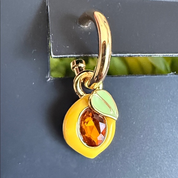 COACH CT087 🍋LEMON🍋 CHARM HUGGIE EARRINGS 🌟NWT🌟 - Picture 9 of 15